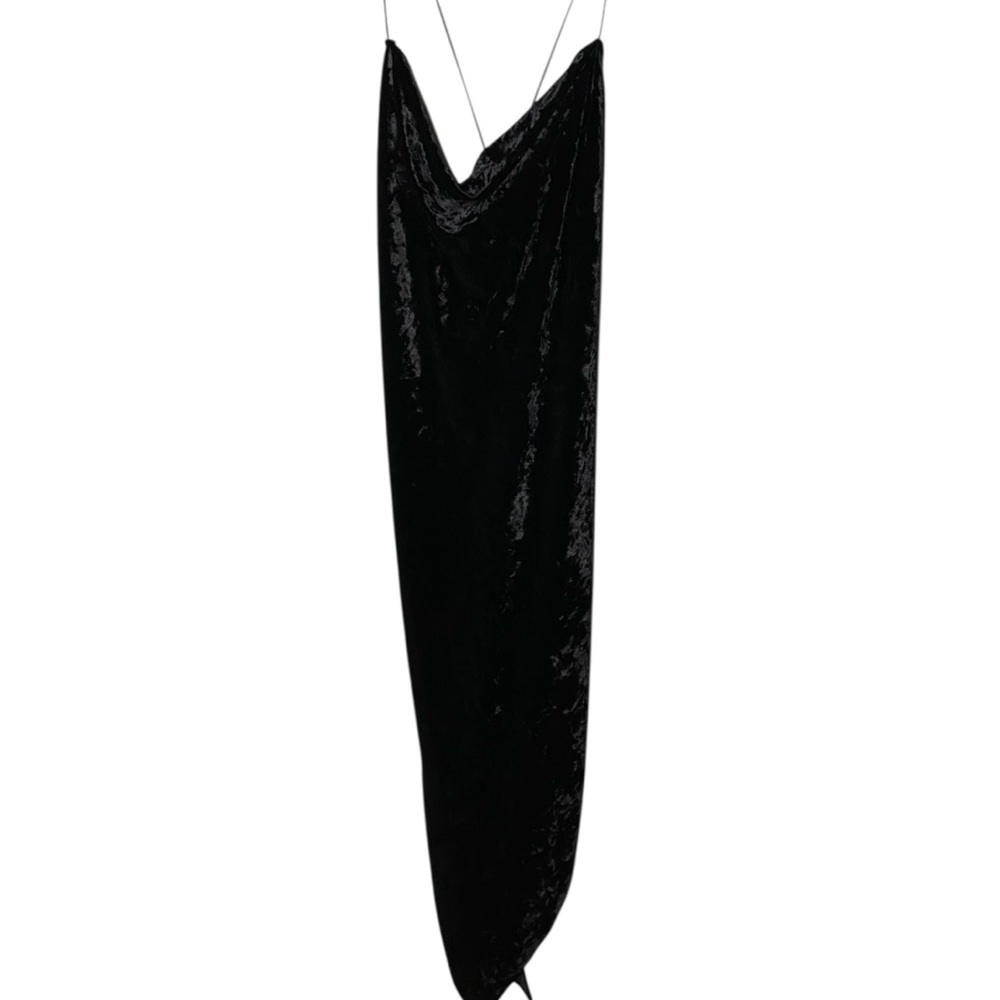 Obando Black Slip Dress with Plunge Neckline for Cocktail